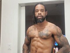 Sexy Muscular Hung Black Daddy Naked