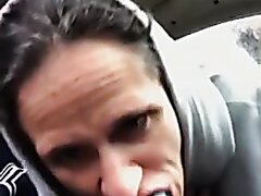 Old Toothless Crackhead Ho Gums Black Cock In The Car