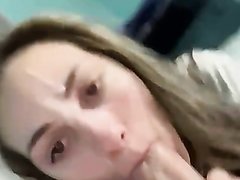 Girl Sucks Dick With Cum On Her Face