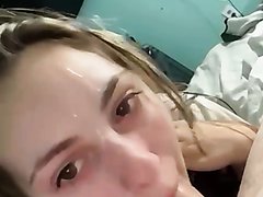 Girl Sucks Dick With Cum On Her Face