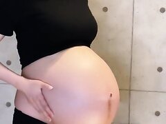 Huge Asian Pregnant Belly