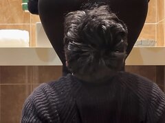 Facesitting While Using My Human Chair In The Bathroom